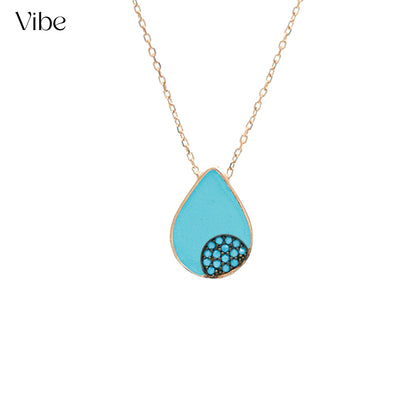 Blue Rain drop Necklace