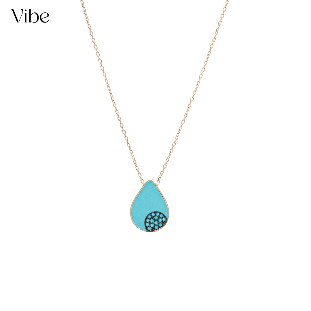 Blue Rain drop Necklace