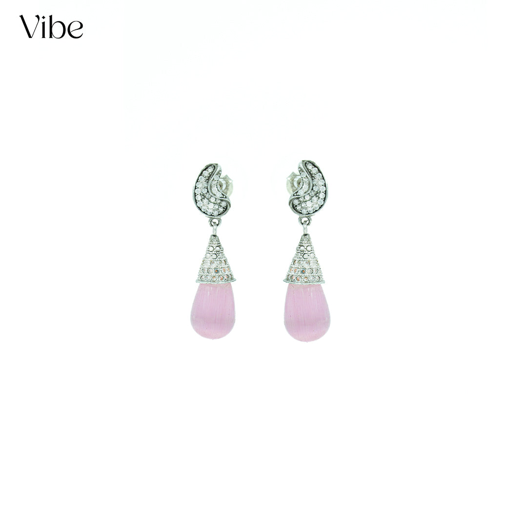 Pink drop Earrings